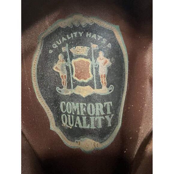 Vintage Green Wool Tyrolean Fedora Hat Sz 7 Feather Pin Braided Rope Accent - Picture 8 of 9